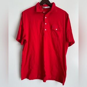 Criquet Performance Players Shirt Red Men XL Organic Cotton Preppy Golf Polo